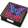 PU 5D Pearl Diamond Painting Kit Note Box DIY Diamond Art Notepad Box with 160 Sheets of Paper (Butterfly)