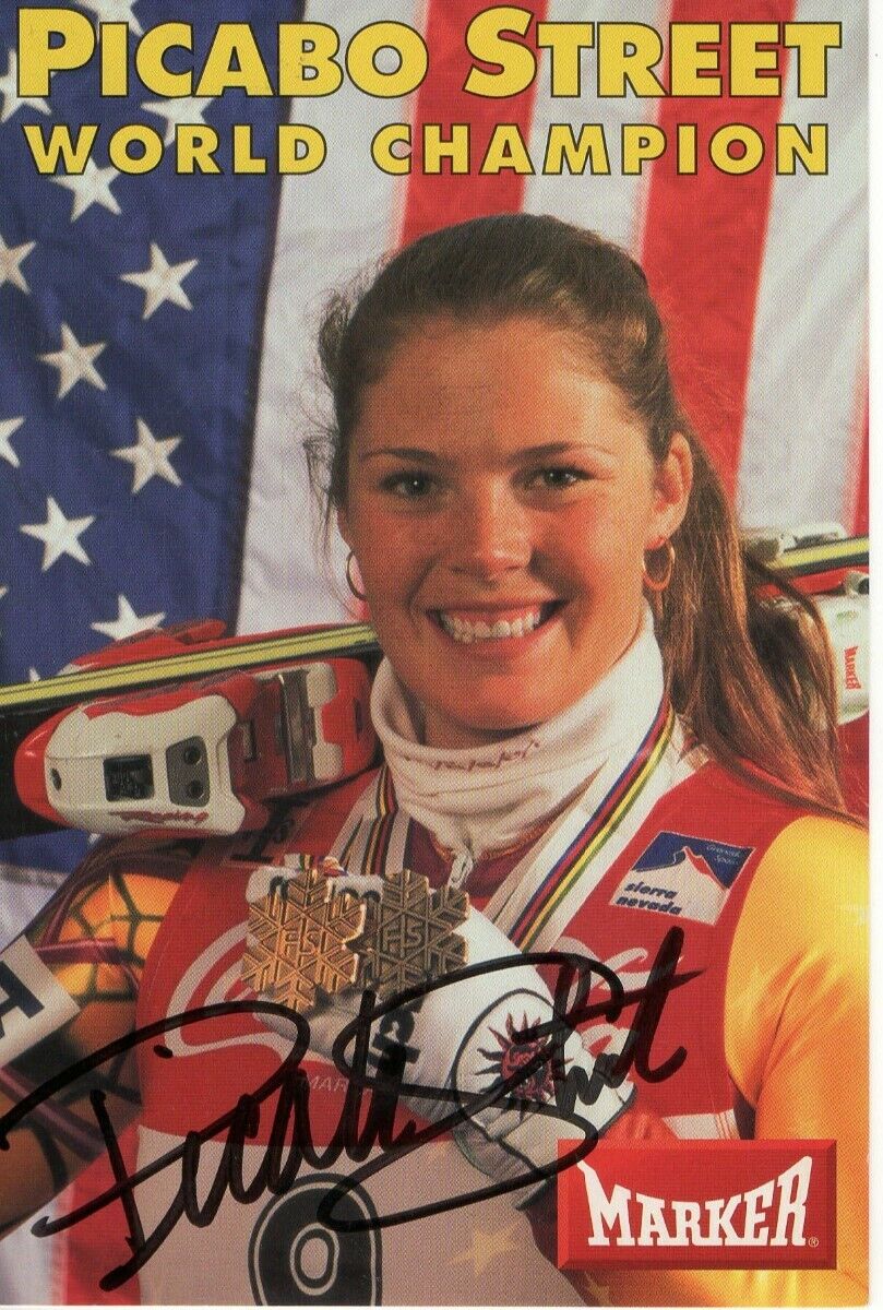 Picabo Street Signed Autographed Postcard Photo Poster painting Skiing Legend JSA QQ62715