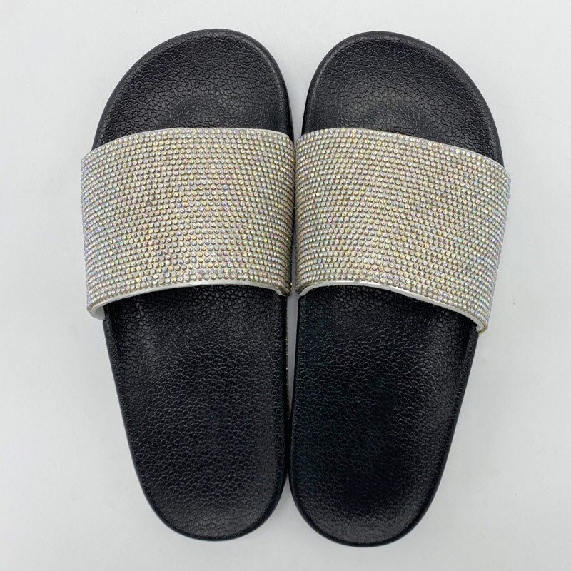 Summer Glitter Flat Slippers Women Shoes Ladies Colorful Rhinestore Platform Casual Beach Fashion Non Slip Comfort Female 2020