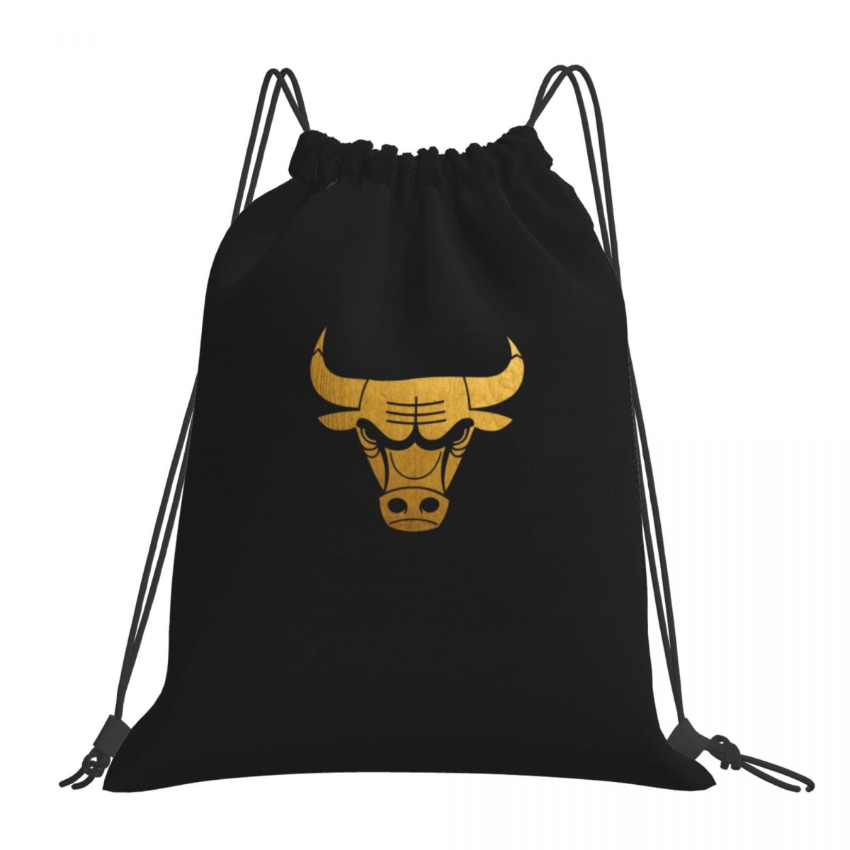 Chicago Bulls Gold Logo Drawstring Bags for School Gym