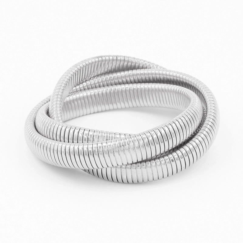 Vacation Minimalist Round 304 Stainless Steel 18K Gold Plated Bangle In Bulk