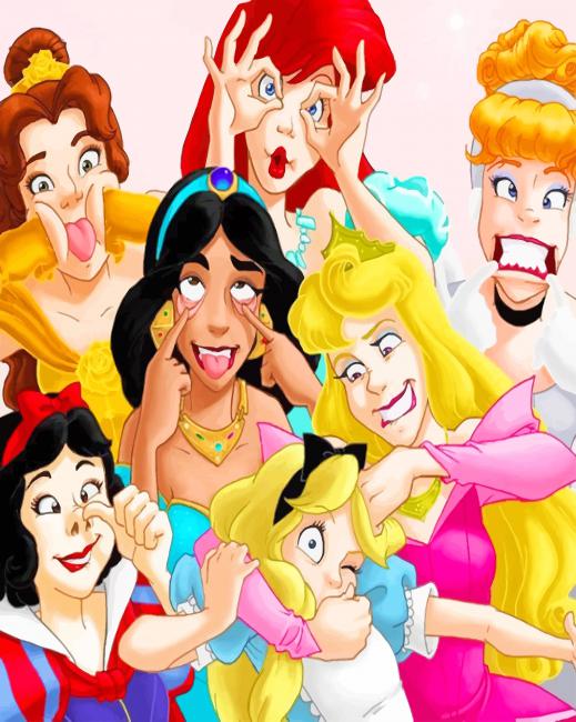 

Funny Disney Princesses – Paint By Numbers - 40*50CM, 501 Original