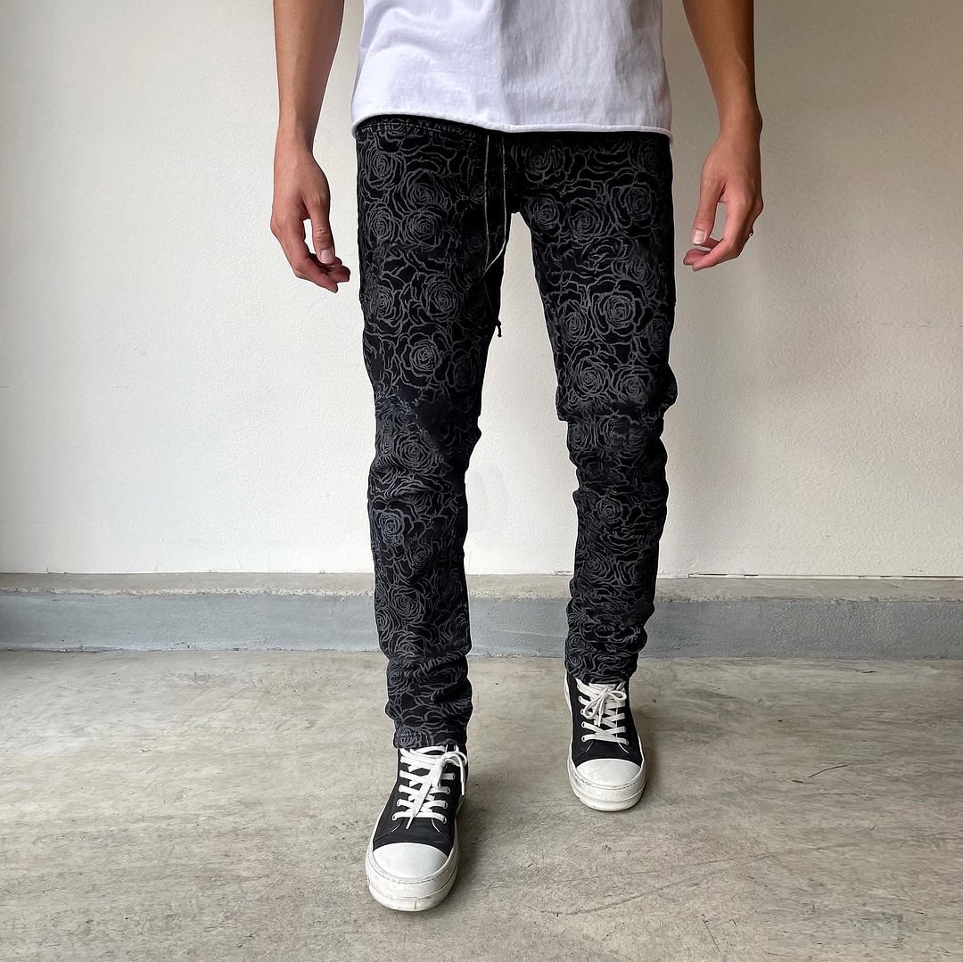 Retro fashion street casual hip-hop printed trousers