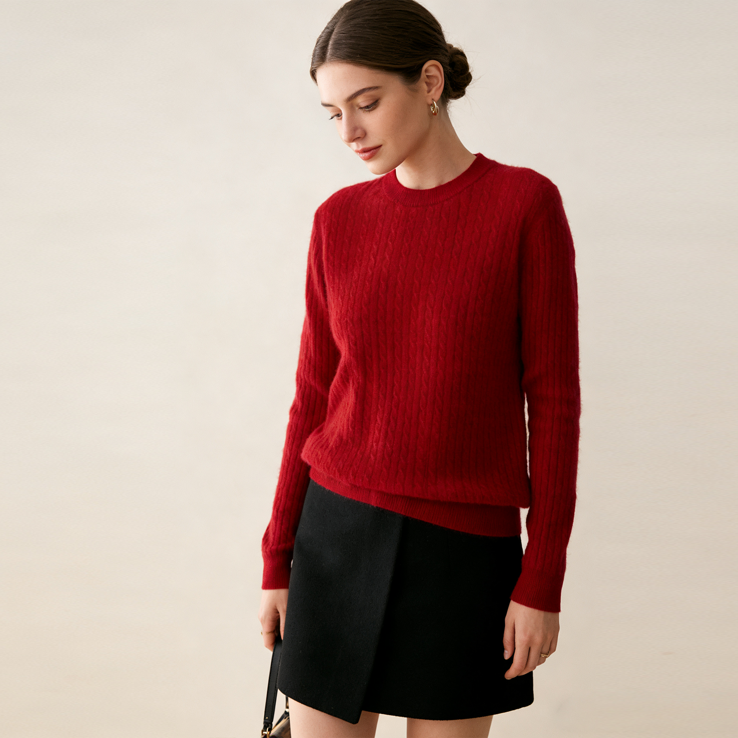 Women's Cable Knit Cashmere Pullover | Buttery Soft Luxury Sweater REAL SILK LIFE