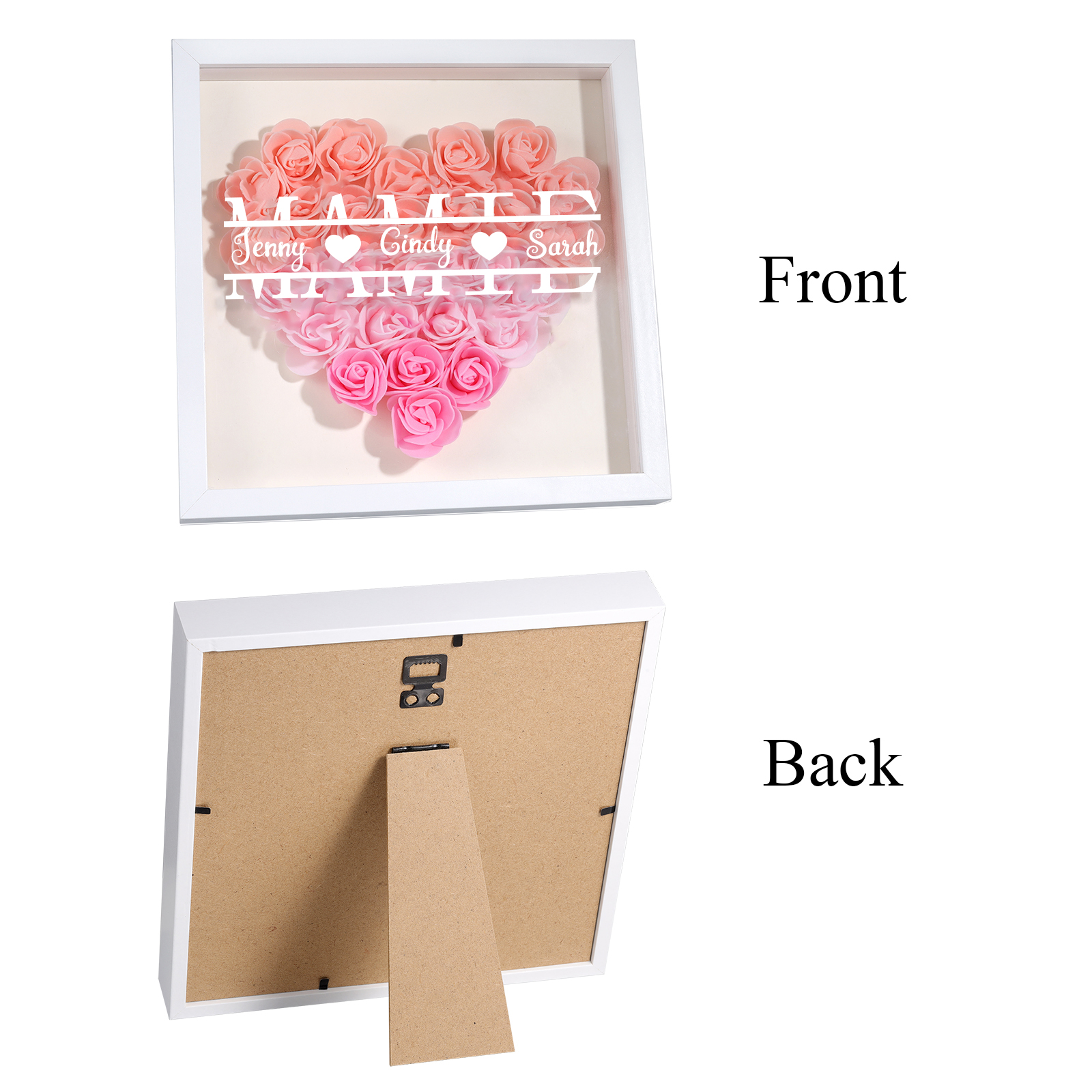 À ma Mamie - Cadre Panneau de densité 1 Prénom et Texte Personnalisés Ornements Floral pour Famille