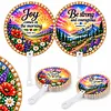 8Pcs DIY Diamond Painting Church Handheld Fans, Christian Bible Verse Scripture Hand Fans with Plastic Handles, Religious Inspirational Church Welcome Gifts for Visitors, Women Men, Bridal Shower Guest Favors