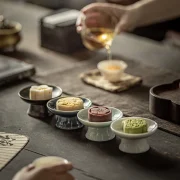 Cricstine Ceramic Exquisite Dried Fruit Plate Chinese Fruit Plate Tea Tray Small Tray Melon Seeds Snack Pastry Plate Snack Plate
