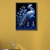 (US Local) Blue Crystal Peacock- Round AB Drills Diamond Painting(45x60cm)