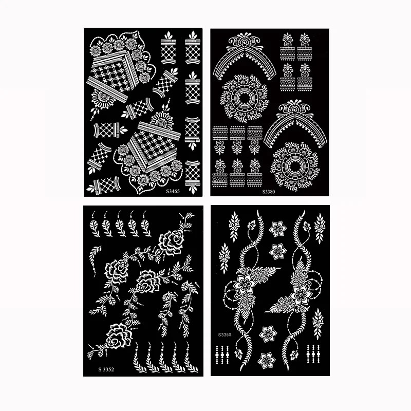 Sdrawing Drawing Henna Template for Hand Henna Tattoo Stencil Flower Tattoo Design for Women Wedding Festival Party Tatoo Tools
