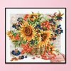 11CT Sunflower Basket - Stamped Cross Stitch 46*42cm/18.11*16.54in(Brand)