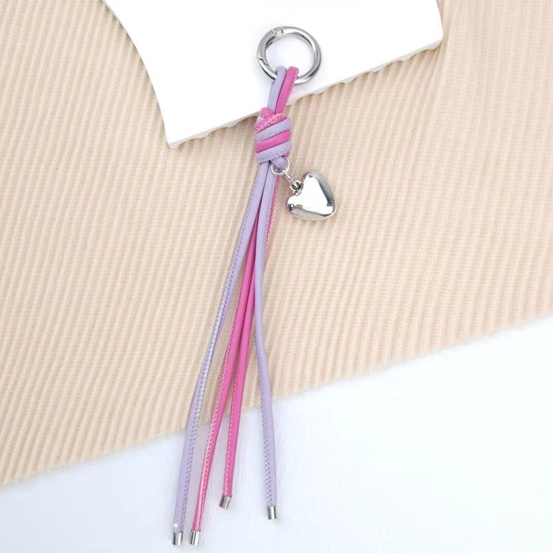 IG Style Color Block Heart Shape Pu Leather Bag Pendant
