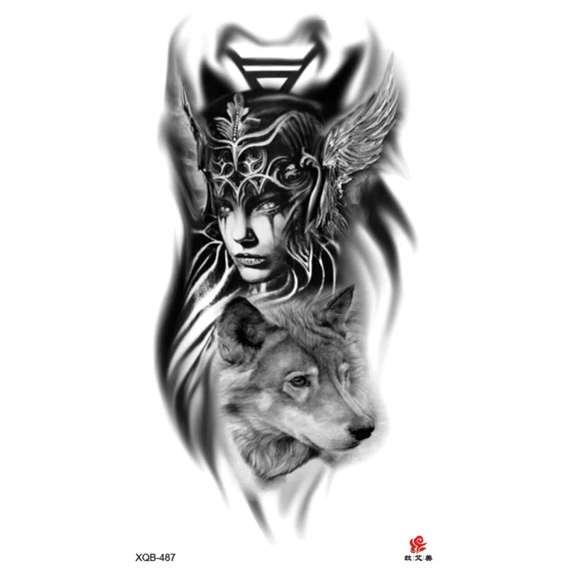 Sdrawing Full-arm Waterproof Tattoo Sticker Symbol Totem Animal Skeleton Small Arm Tattoo Sticker