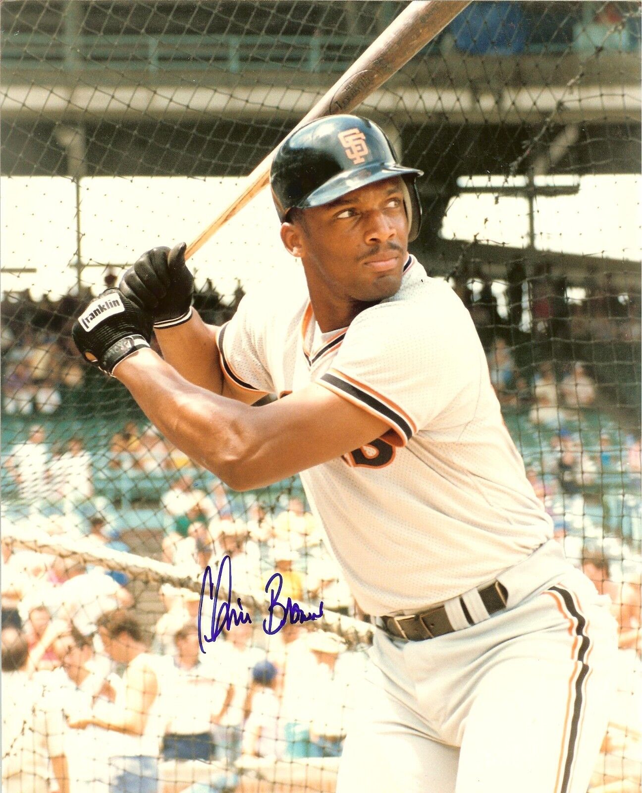 Chris Brown autographed 8x10 San Francisco Giants (Deceased)  Shipping