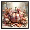 Red And White Checkered Pumpkin-11CT Stamped Cross Stitch 40*40cm/15.75*15.75in tapestrymarket