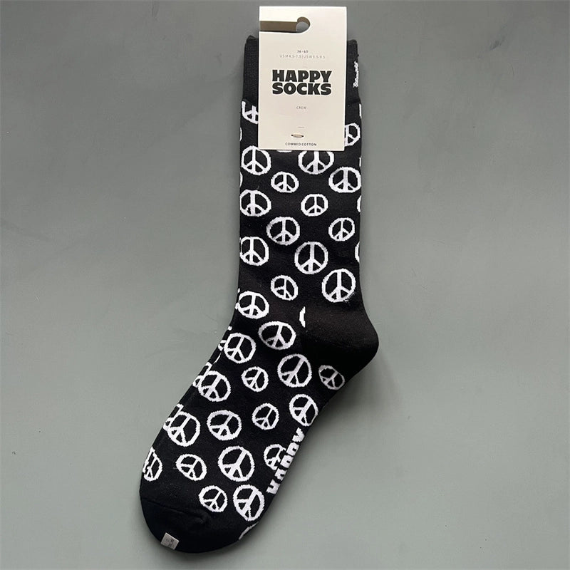 Women’s Vacation Minimalist Polka Dots Cotton Crew Socks A Pair