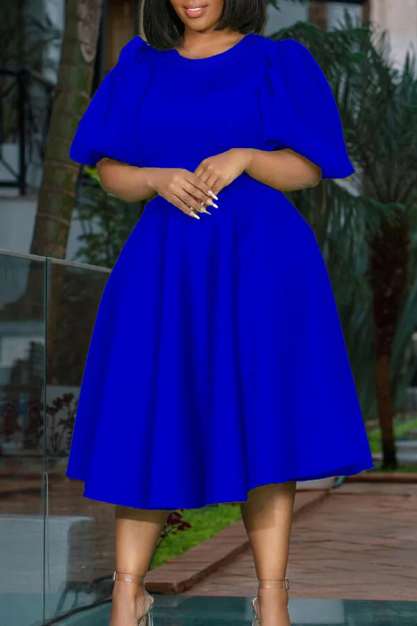 Fasheicon Bubble Sleeve A-line Dress