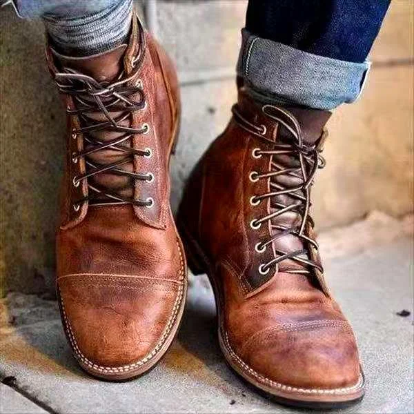 Cow Split Leather Men Boots Comfortable Boots Men Footwear Rubber Ankle Boots Men's Shoes