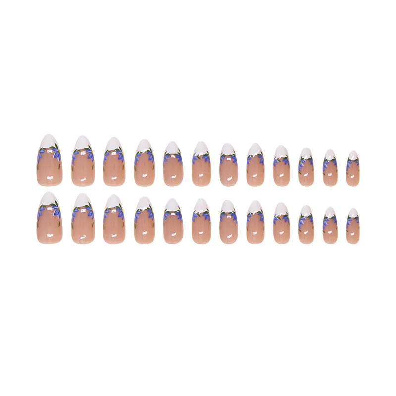 Churchf Churchf Wear Fake Nail Removable Nail Piece Simple Iris Nail Patch 24 Pieces