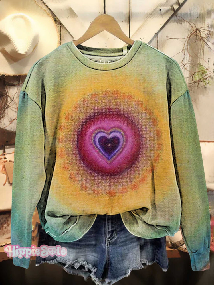 Hippie Love And Peace Casual Sweatshirt Multicolor / S