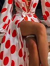 Polka-Dot Floral-Print Puff Sleeves Tunicshang Cover-Ups