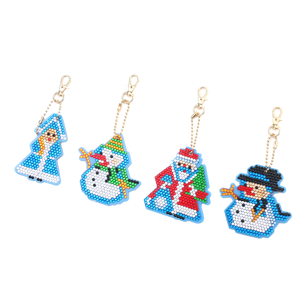

4pcs Snowman - 5D DIY Craft Keychain, 501 Original