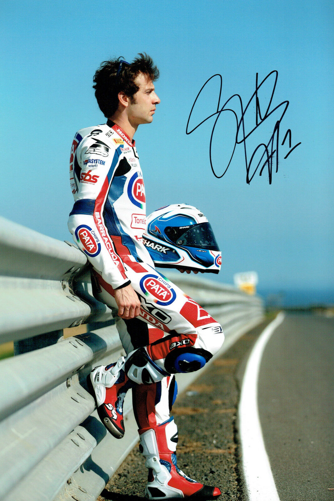 Sylvain GUINTOLI SIGNED Autograph WSBK HONDA 12x8 Portrait Photo Poster painting AFTAL COA