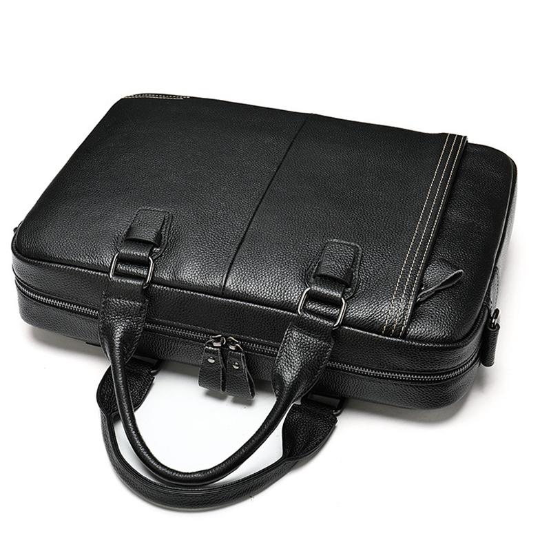 Simple Style Business Leather Vintage Durable Briefcase With Large Capacity