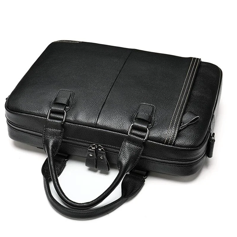 Simple Style Business Leather Vintage Durable Briefcase With Large Capacity