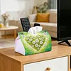 (24cm)Diamond Art Tissue Box Cover DIY PU Desktop(Heart-shaped white daisies)