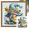 (Multi Style)Gnome Holding A Duckling-Full Embroidery 3 Strands 11CT Stamped Cross Stitch-50*50CM