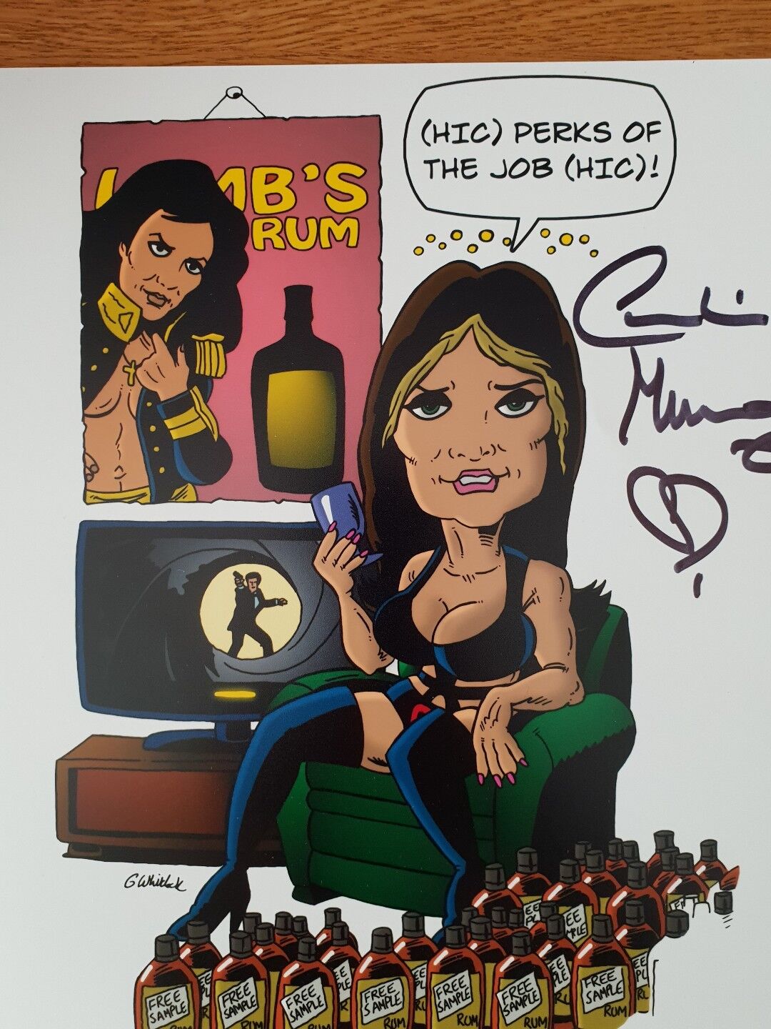 caroline munro James bond genuine hand signed 10x8 caricture Photo Poster painting coa