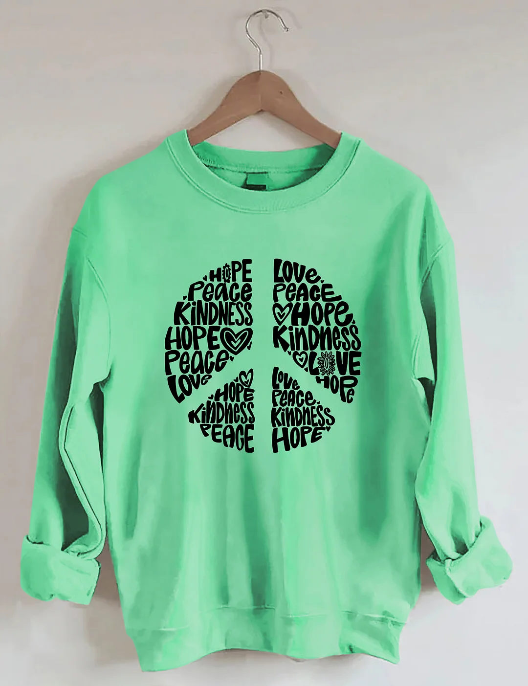 Inspirational Peace Sign Graphic Sweatshirt