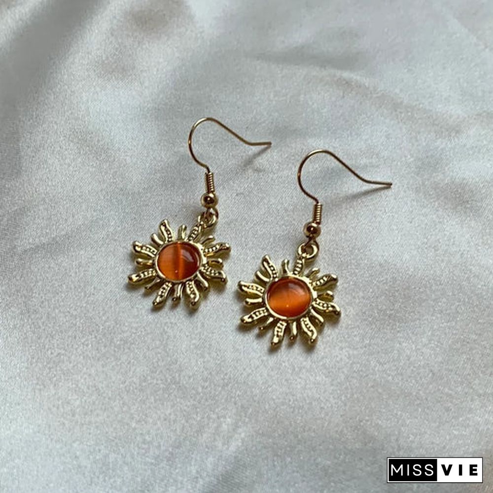 PLATED SUN EARRINGS