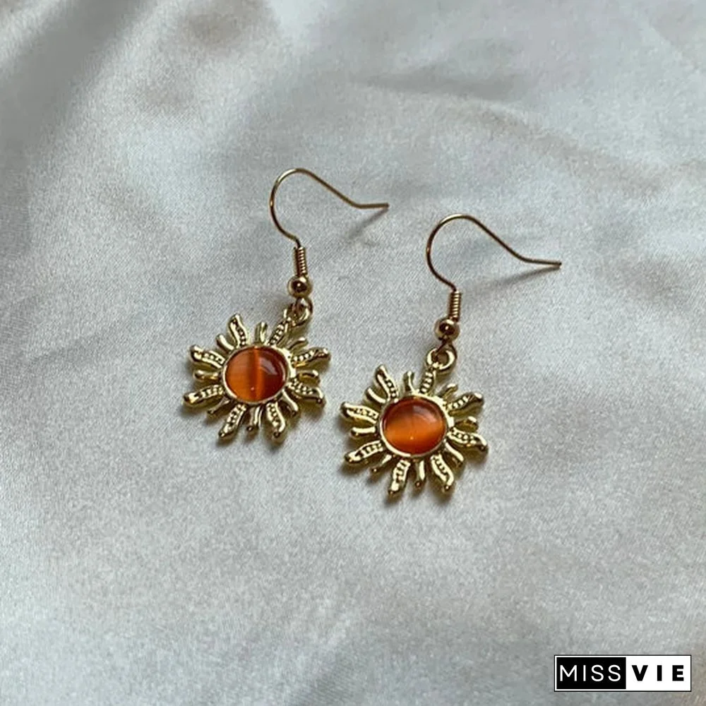 PLATED SUN EARRINGS