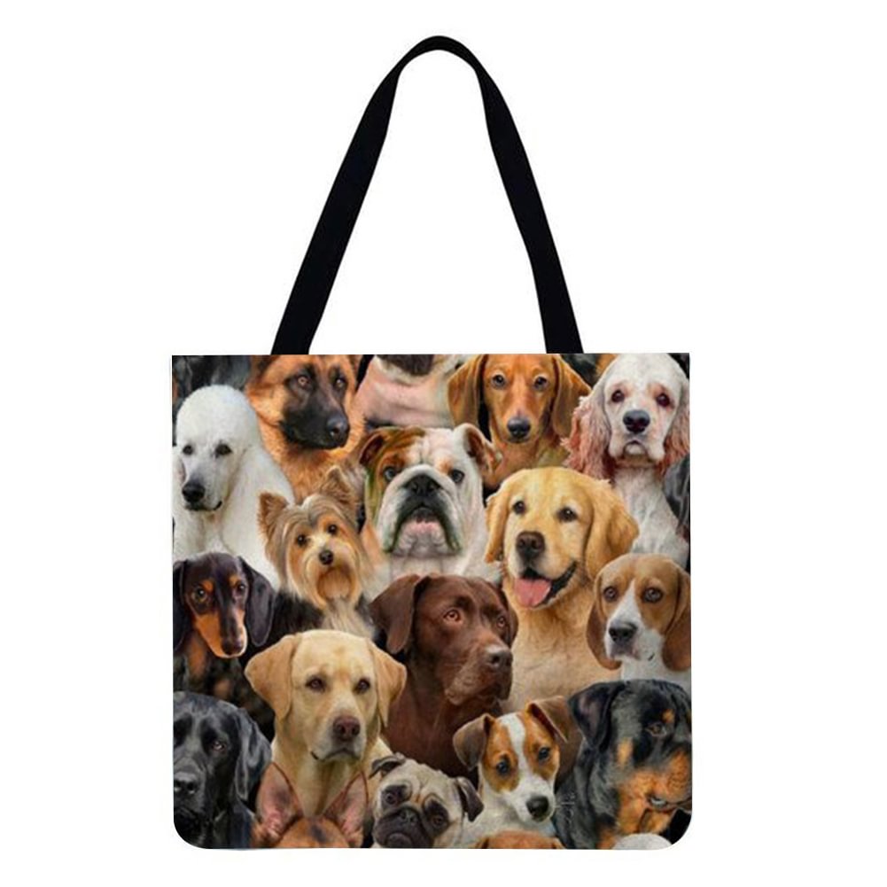 Linen Tote Bag-Dogs