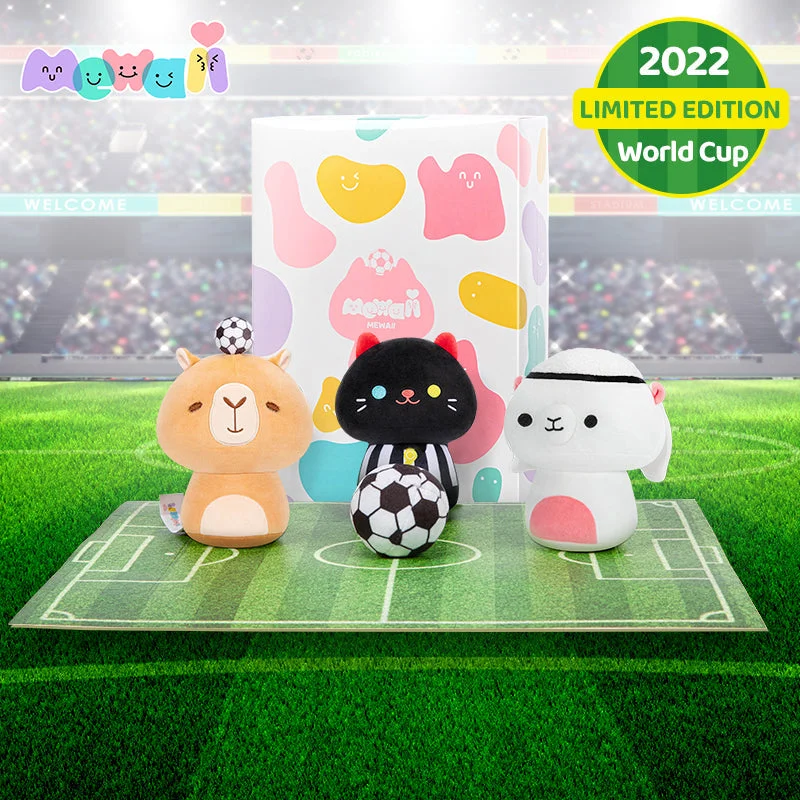 Mewaii™ Mushroom Set with World Cup Style Kawaii Plush Pillow Squish Toy