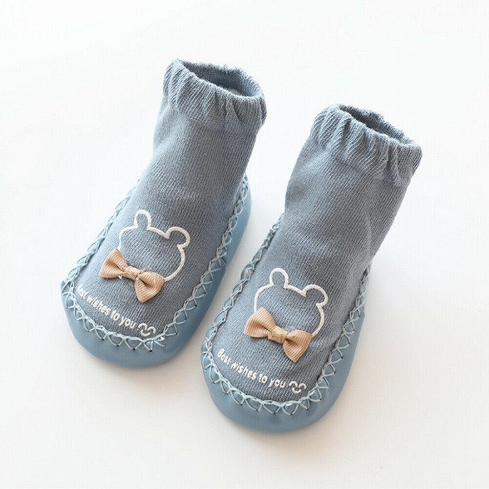 2019 Baby Socks Baby Cute Cartoon Non-slip Cotton Toddler Floor Socks Kids Shoes Slipper Bowknot Sewing Thread Socks