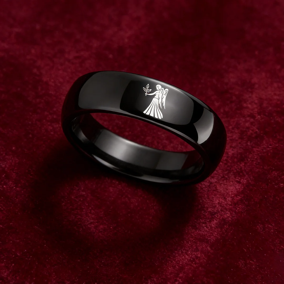 Virgo Dome Tungsten Carbide Rings Black Tungsten Wedding Bands for Men and Women 4MM 6MM 8MM
