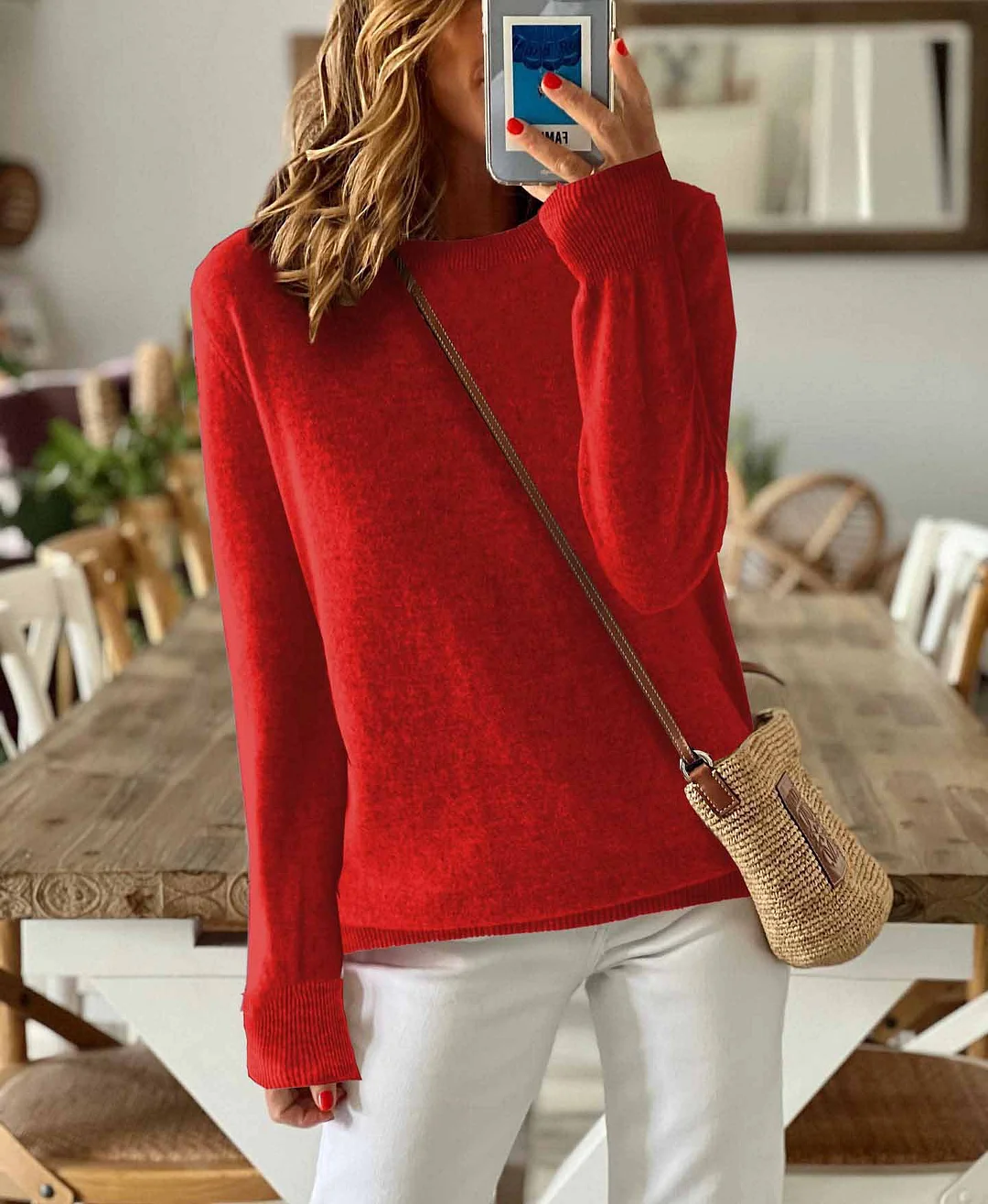 Athvotar Athvotar Sheintemu Autumn And Winter Long Sleeve Simple Solid Color Sweater New