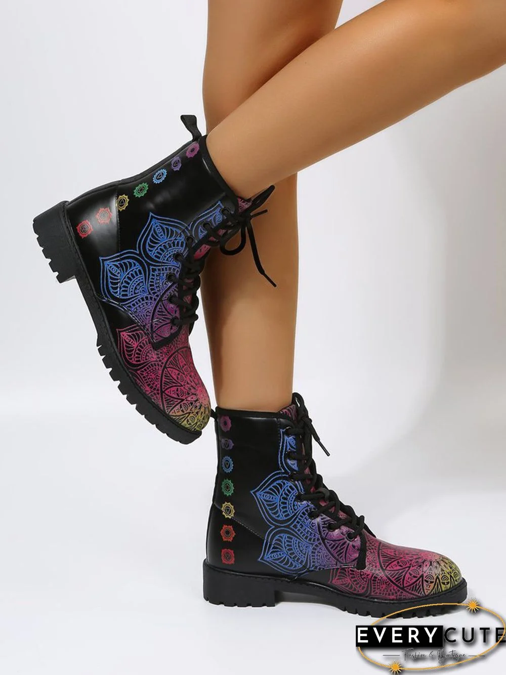 Colorful Gradient Folk Graphic Booties