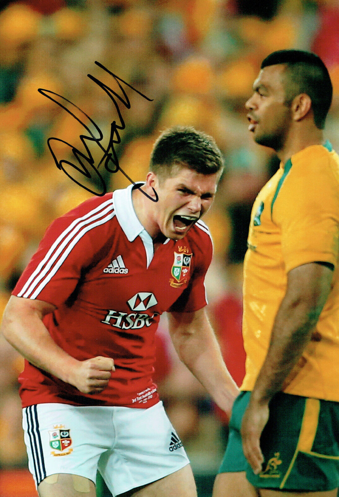 Owen FARRELL Signed Autograph 12x8 Photo Poster painting AFTAL COA British Lions Rugby Union