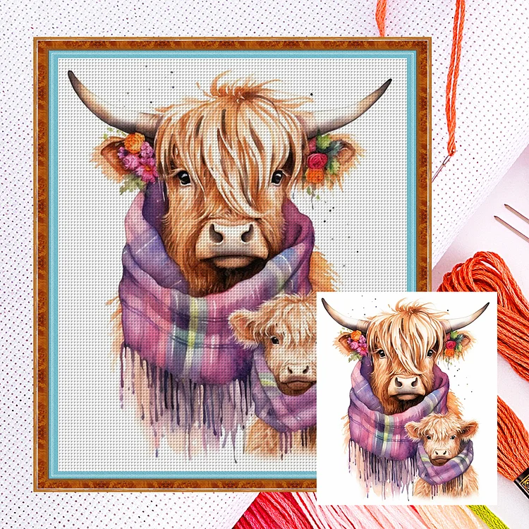 Cute Yak (40*45CM) 11CT Counted Cross Stitch gbfke