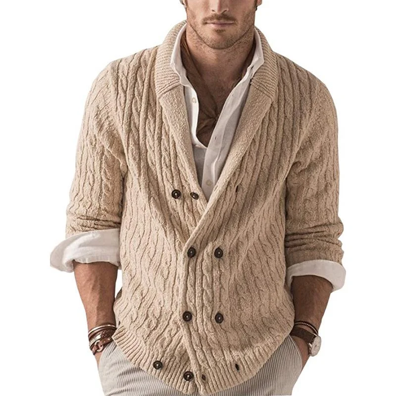 Cardigan Men's Sweater New Solid Color Knitted Coat