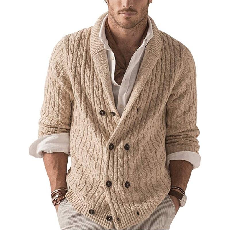 Cardigan Men's Sweater New Solid Color Knitted Coat | EGEMISS