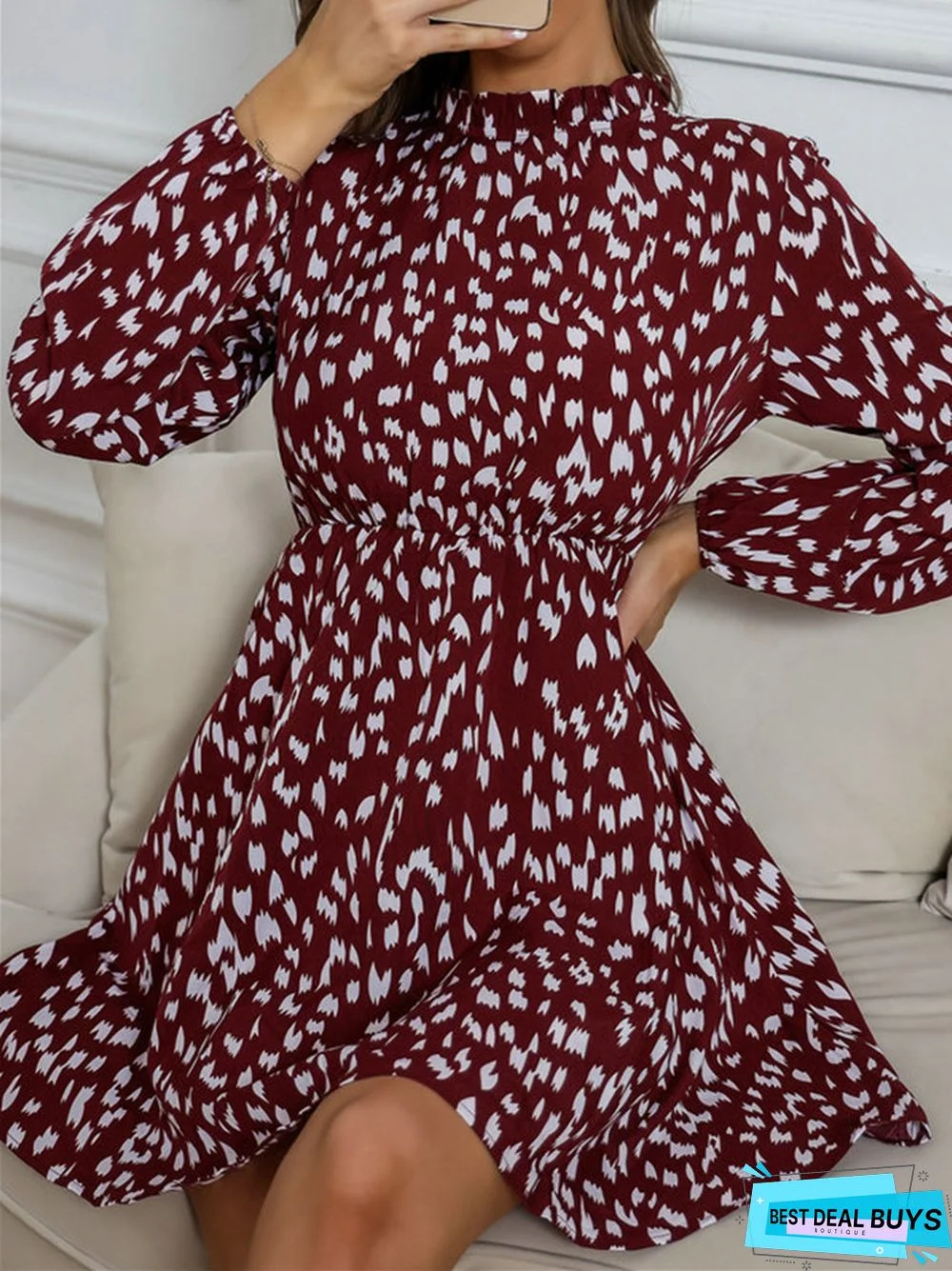 Temperament Strap Long Sleeve Dress