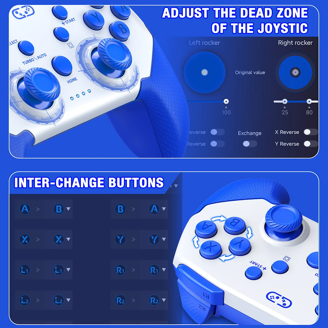 DinoFire Wireless Controller Replacement for Nintendo Switch Controller for Switch/Switch Lite/OLED(Orange)