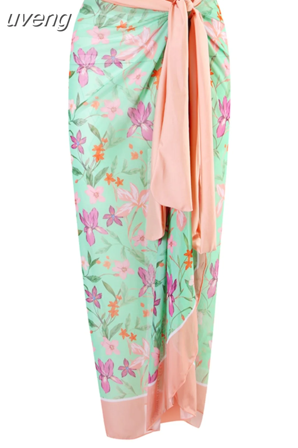 uveng New Fashion One Piece Swimsuit and Skirt Women Reversible Swimwear Luxury Bowknot Beach Dress Brazilian Bathing Suit Summer