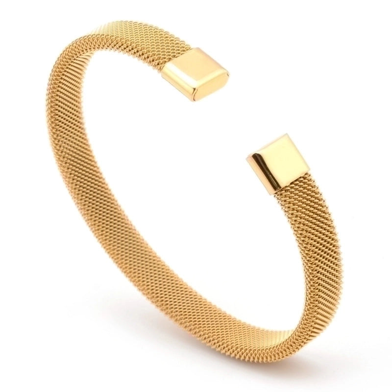 Fashion Geometric 304 Stainless Steel 18K Gold Plated Bangle In Bulk