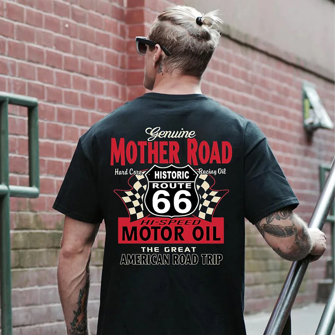 MOTHER ROAD MOTOR OIL Print Men's T-shirt