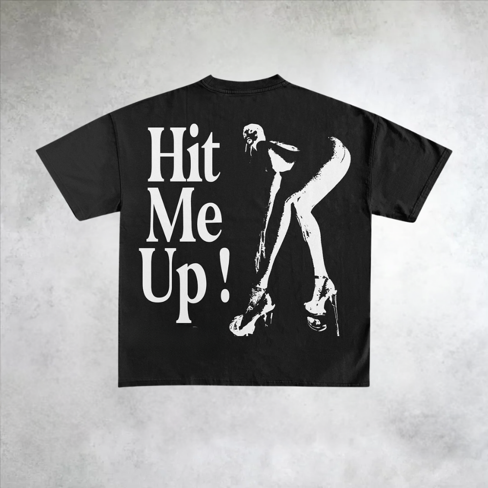 Hit Me Up Printed Short Sleeve T-Shirt